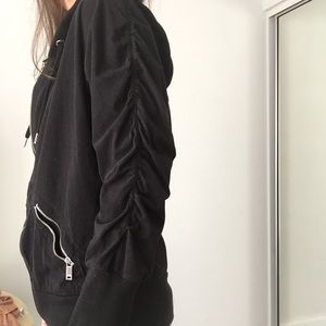 Black Zella zip up hooded sweatshirt
